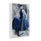 Stupell Industries Stylish Woman in Blue Dress Framed Giclee Design by Lucille Lee